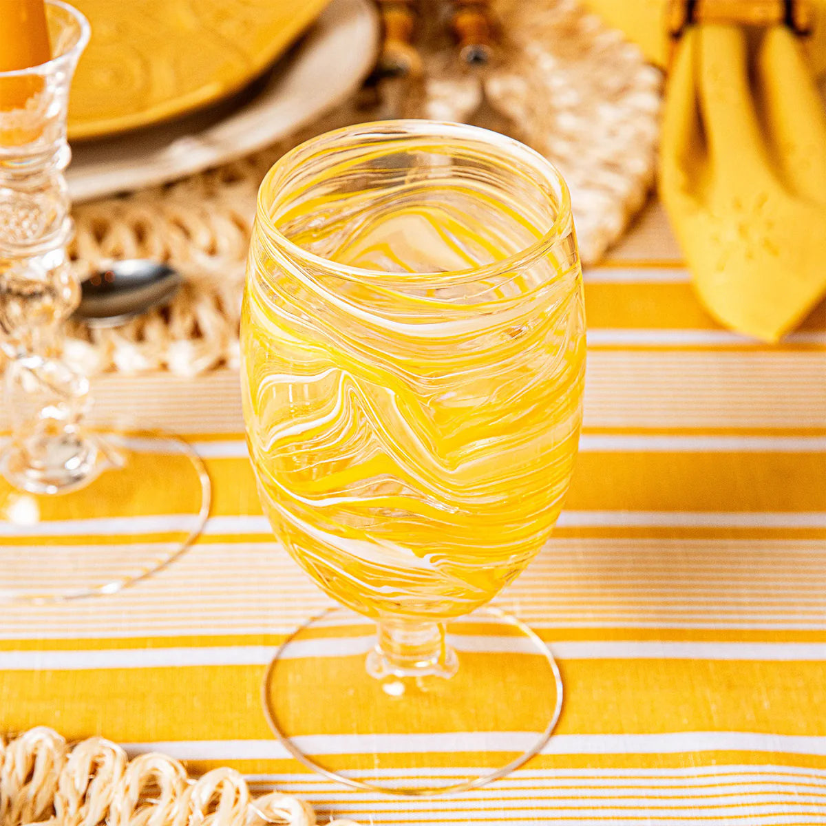 Juliska Puro Marbled Goblet - Yellow