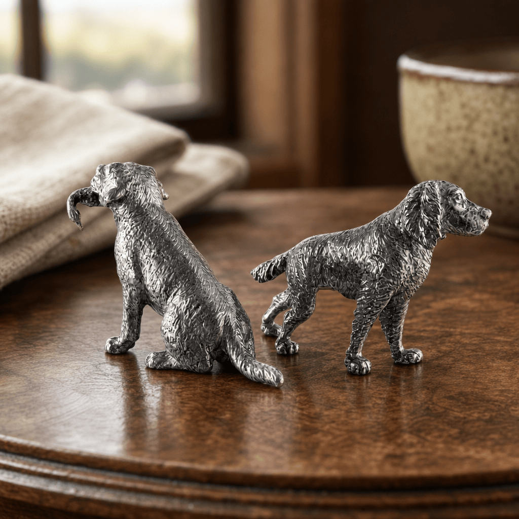 Pewter Hunting Dog Salt & Pepper Shakers