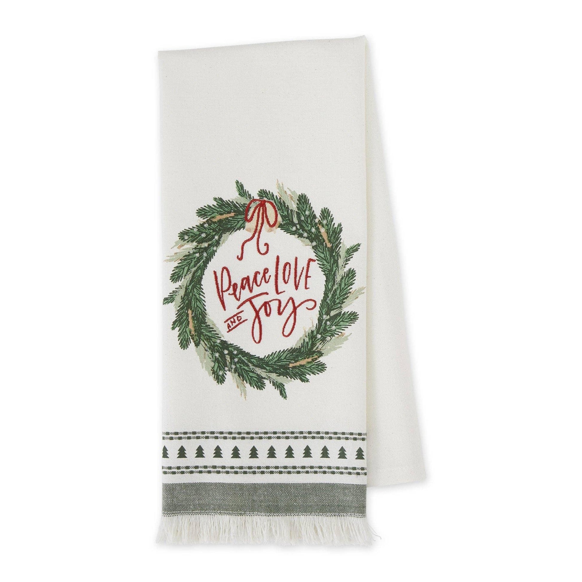 Balsam Wreath Embellished Dishtowel - Marcel’s Culinary Experience