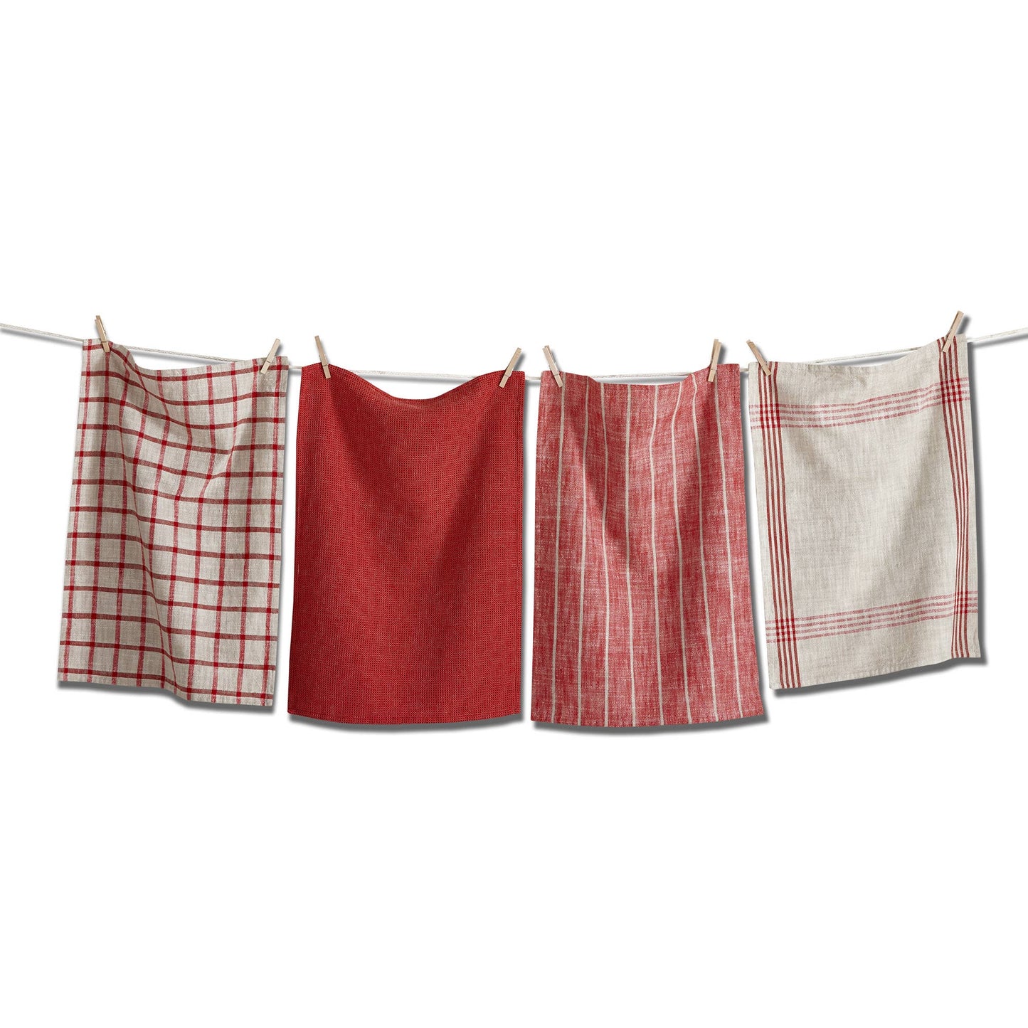 Canyon Woven Dishtowel Set/4 RedCotton Everyday, Summer