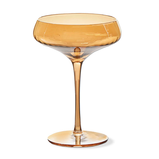 Amber Iridescent Optic Coupe Glass | 12 oz