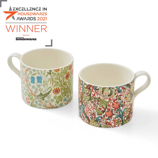 Spode Morris & Co Mugs - Set of 2 (Blackthorn & Golden Lily)