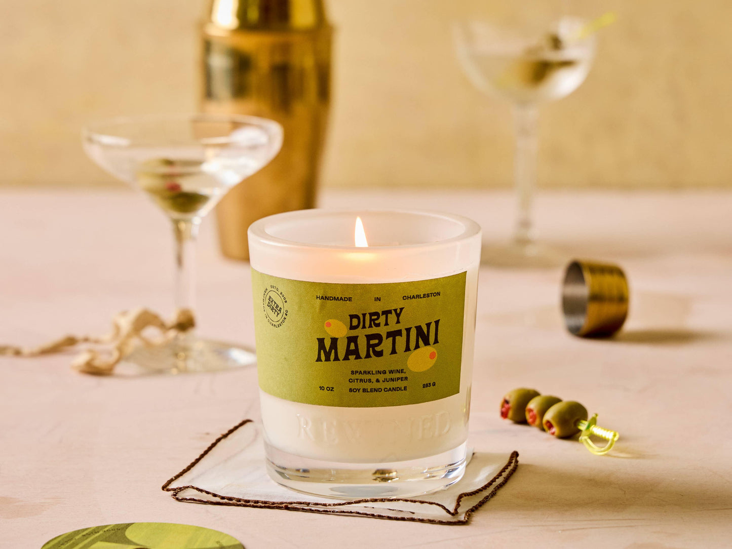 Rewined Dirty Martini Candle 10 oz - Marcel’s Culinary Experience