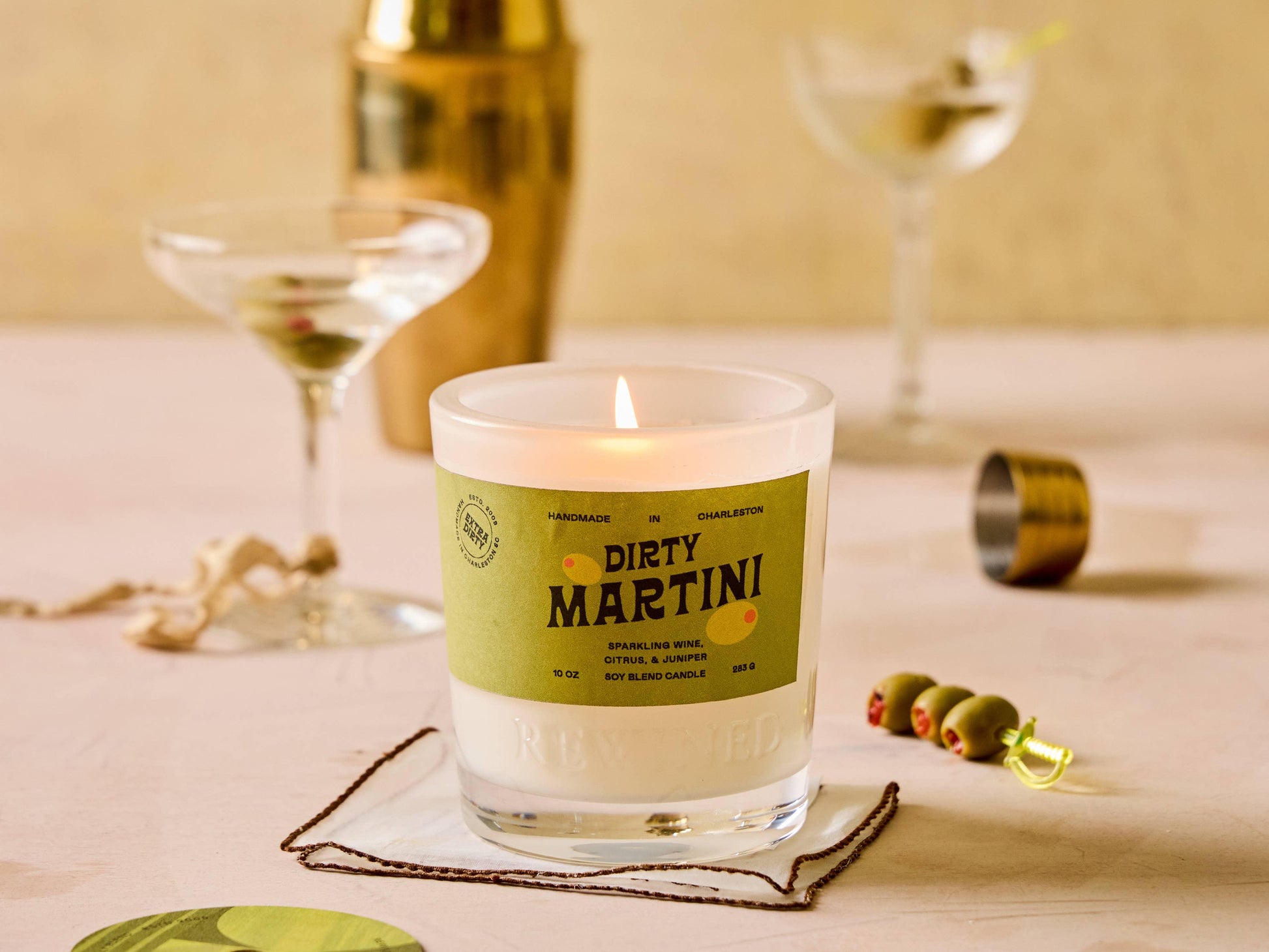 Rewined Dirty Martini Candle 10 oz - Marcel’s Culinary Experience