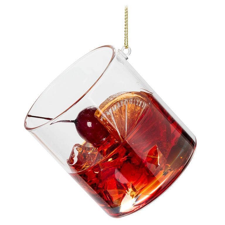 Old Fashioned Cocktail Glass Ornament