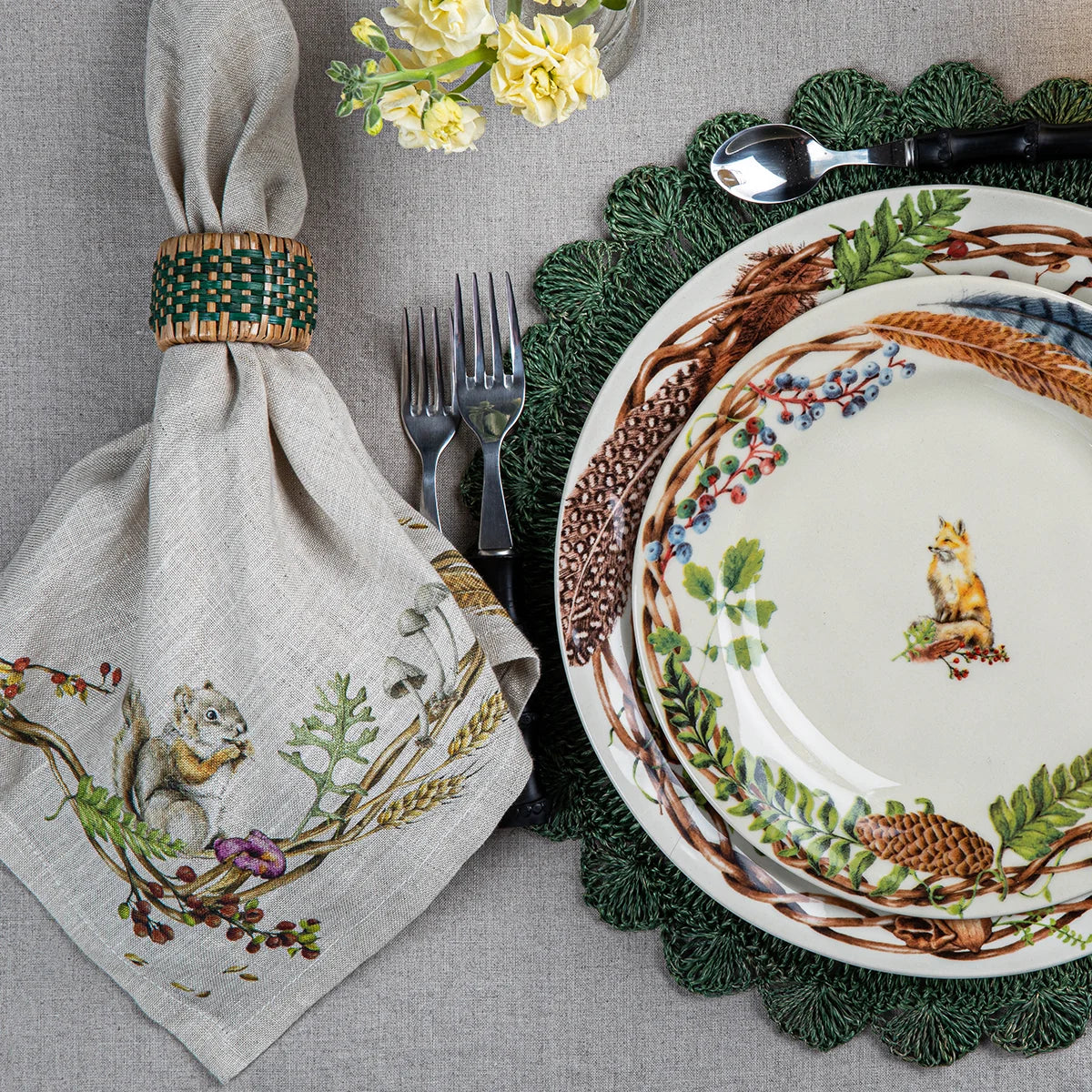 Juliska Forest Walk Animal Napkins, Set of 4