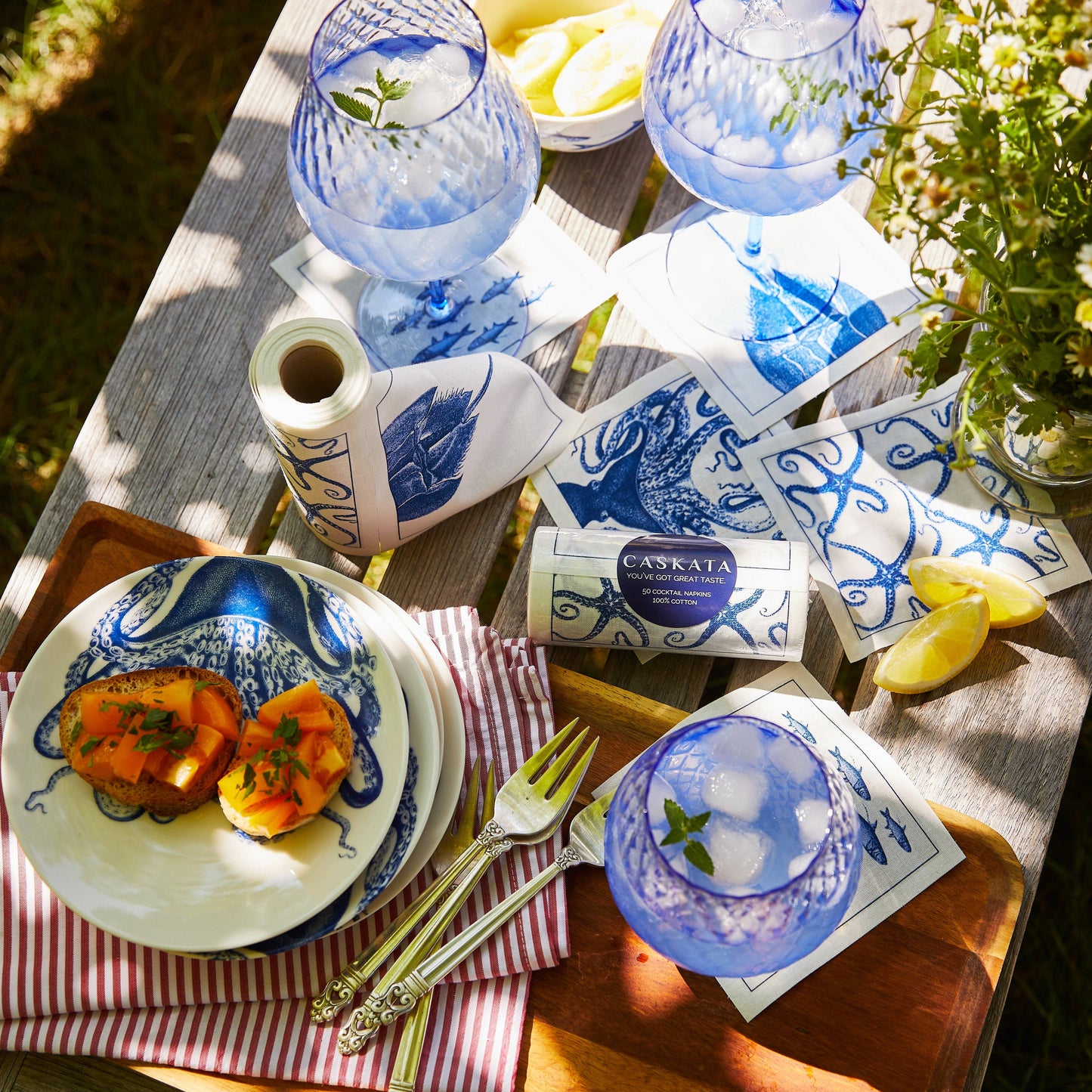 Caskata Coastal Cocktail Napkin Roll