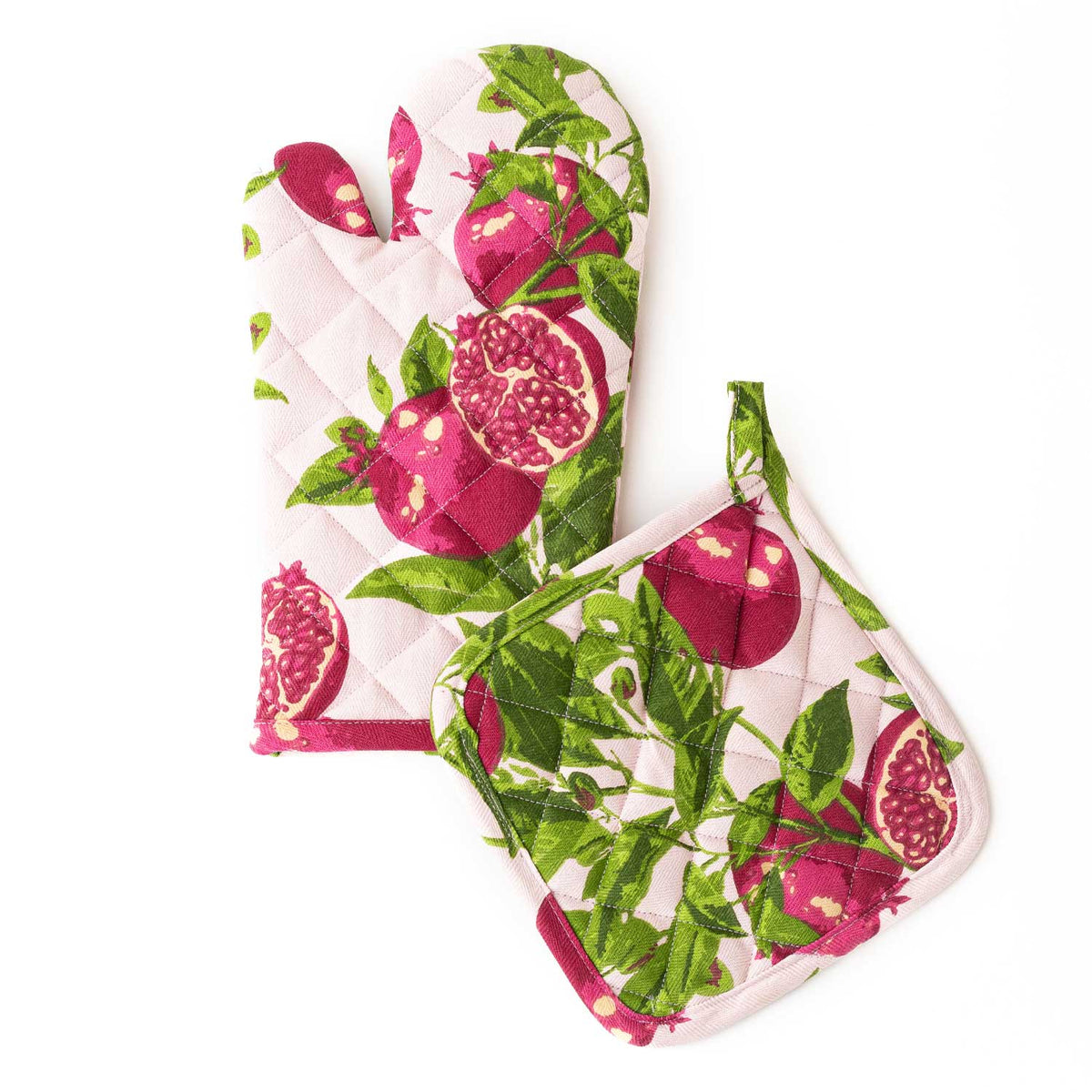Pomegranate Grove Oven Mitt & Pot Holder Set