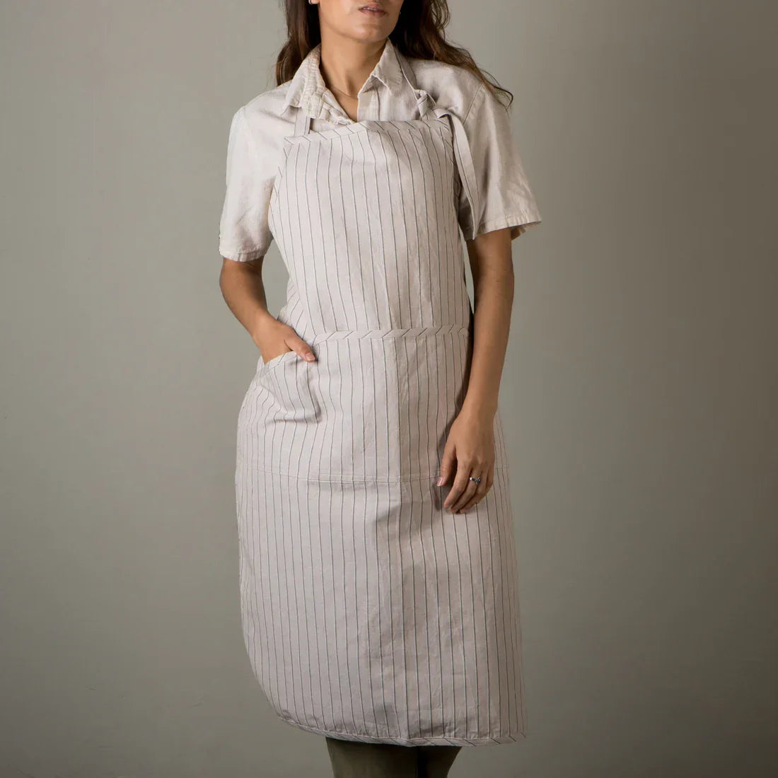 Sage Linen-Cotton Apron