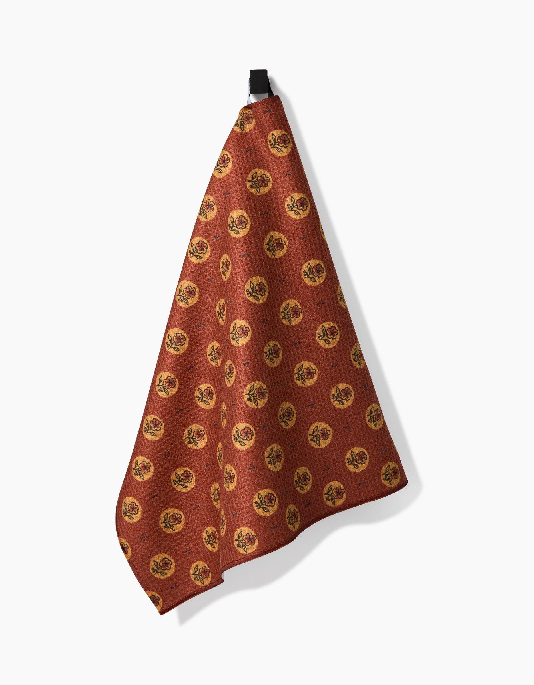Geometry Artisanal Floral Orange Tea Towel - Marcel’s Culinary Experience