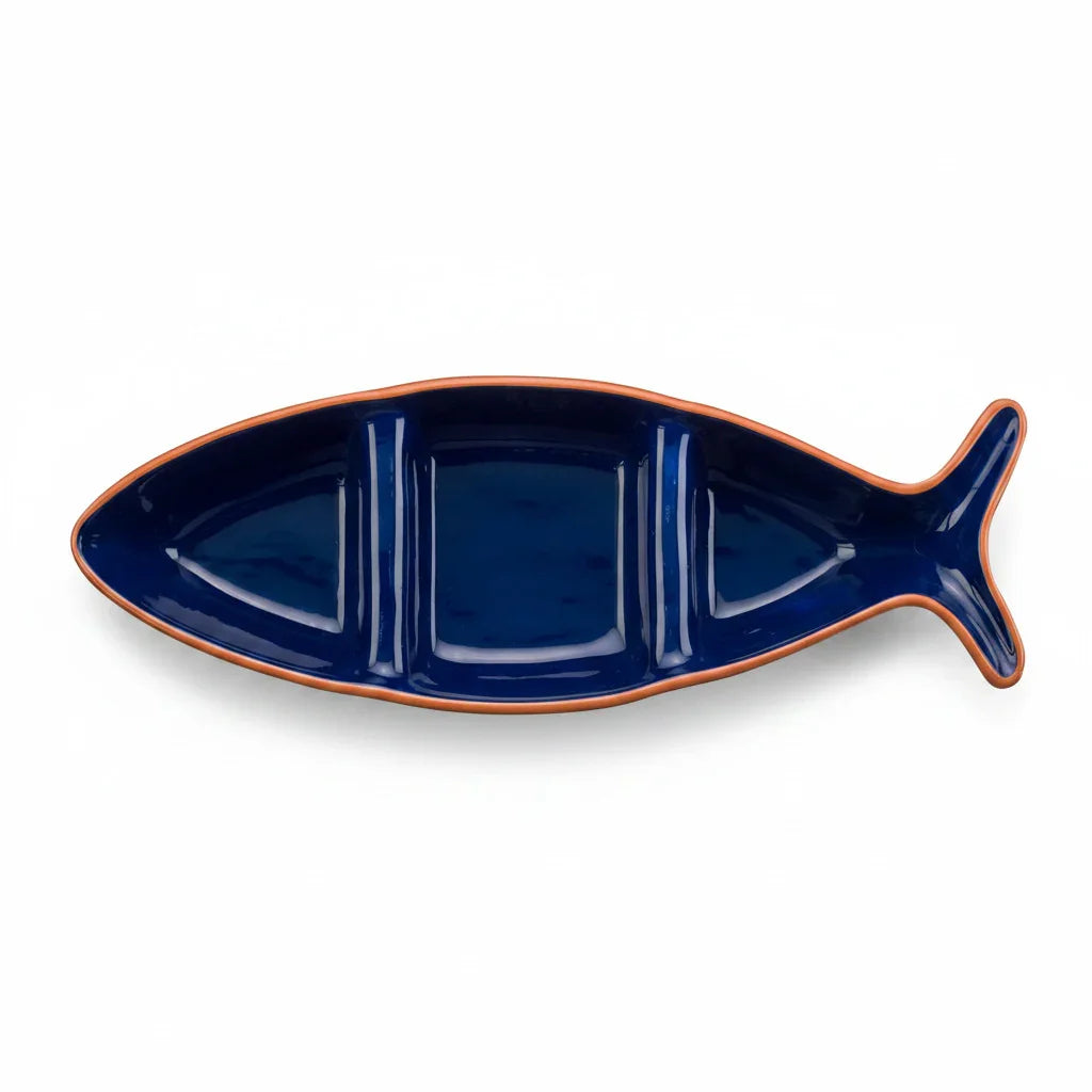Fish Shaped Divided Serving Dish 12"