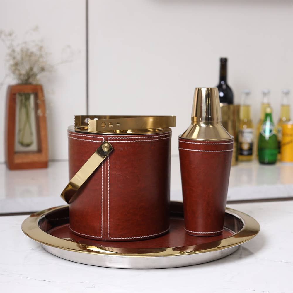Faux Leather Serving Tray