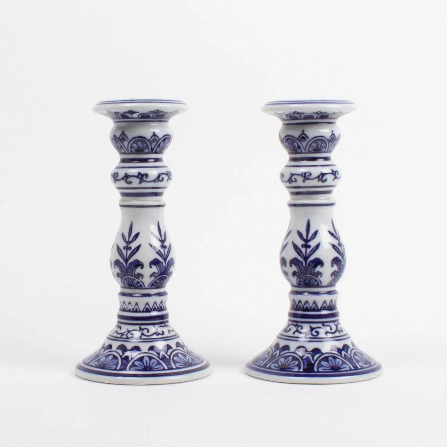Blue Chinoiserie Candlestick Set - Small - Marcel’s Culinary Experience