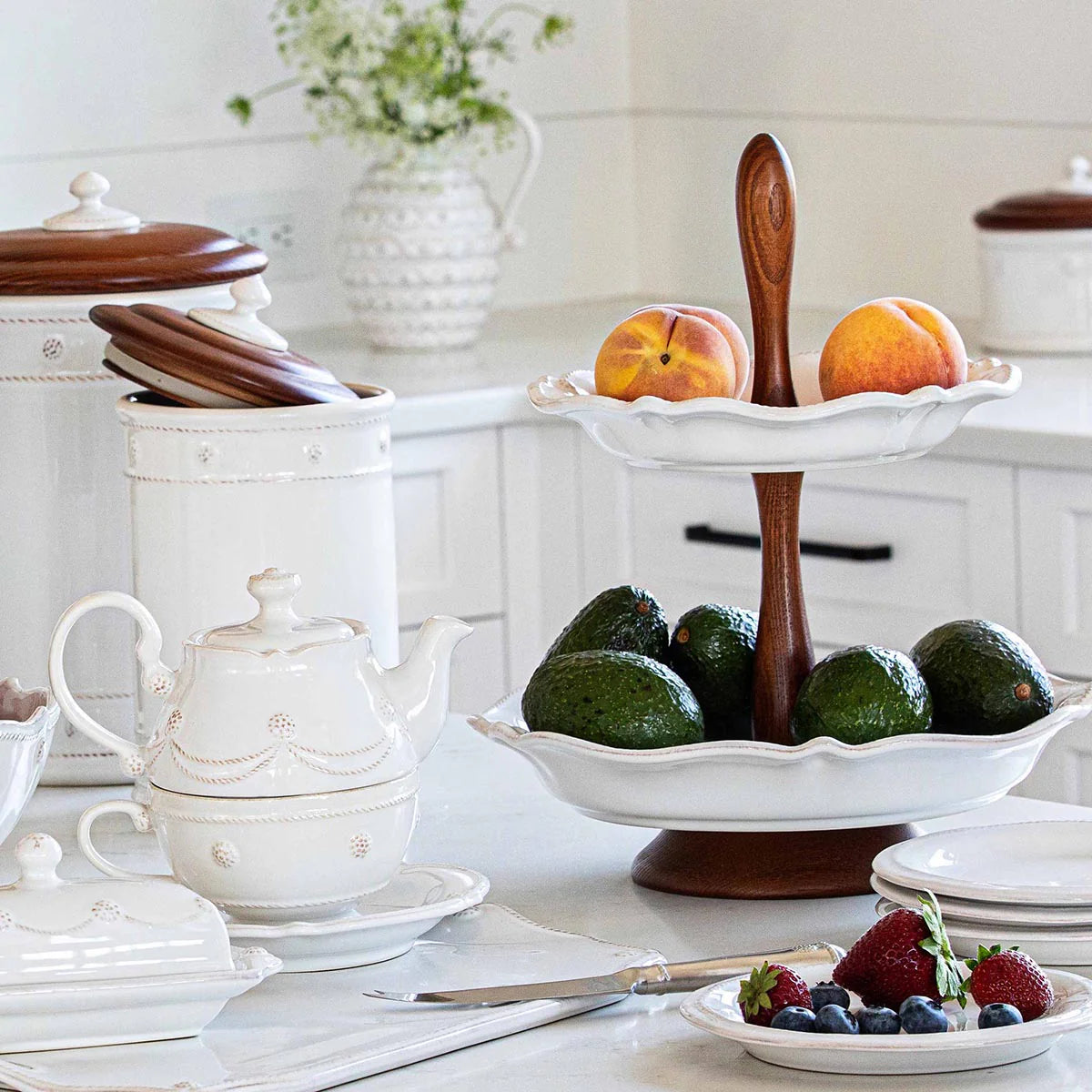Juliska Berry & Thread Two Tiered Server, Whitewash
