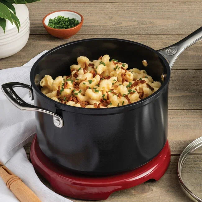 Le Creuset Essential Non-stick Ceramic Saucepan with Glass Lid - 4 Qt.