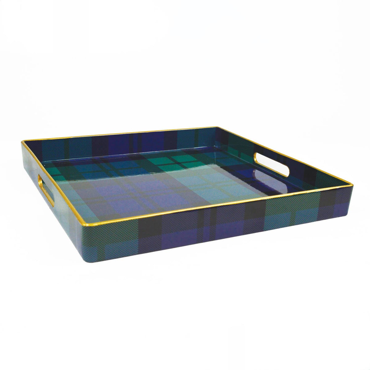 Blackwatch Plaid Resin Square Serving Tray