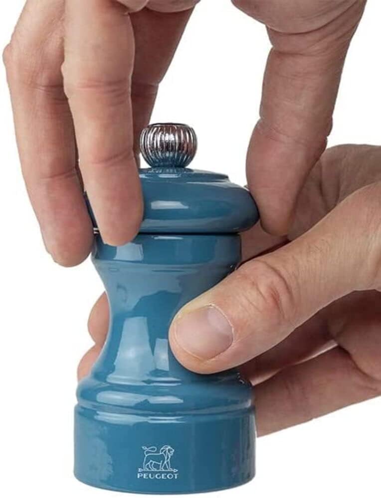 Peugeot Bistro Pepper Mill Pacific Blue Gloss Painted Wood - 4″