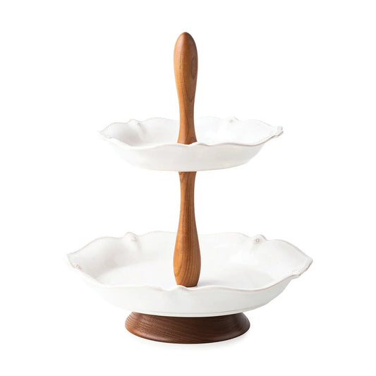 Juliska Berry & Thread Two Tiered Server, Whitewash