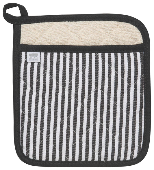 Superior Black Narrow Stripe Potholder - Marcel’s Culinary Experience