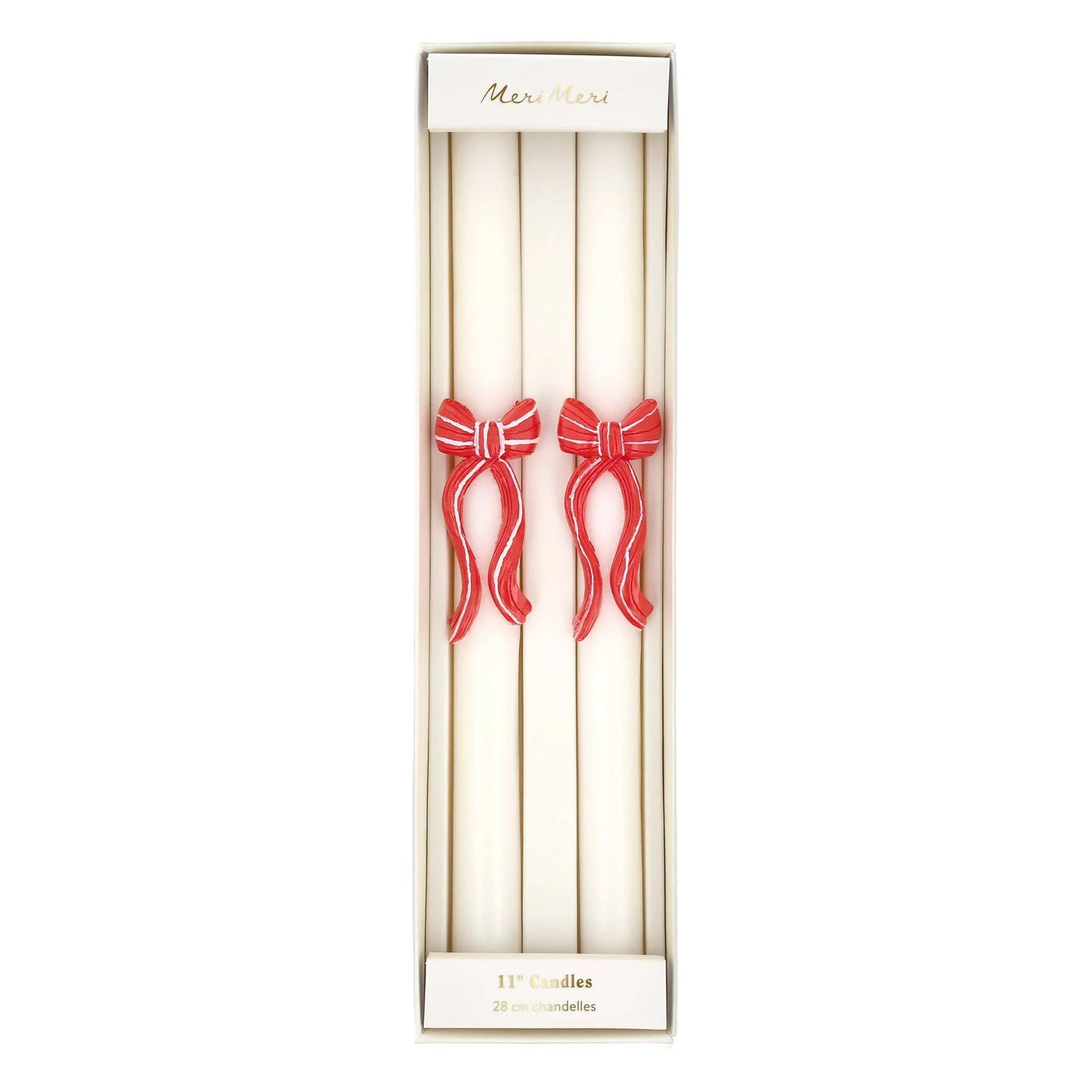 Red Stripy Bow Table Candles - Marcel’s Culinary Experience