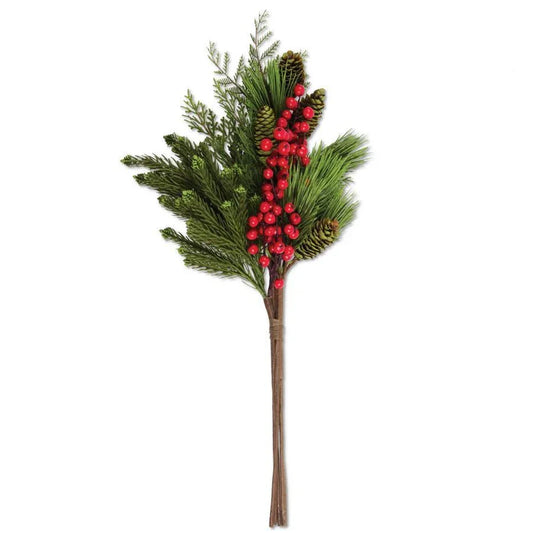 22" Pine Cedar Red Berries Bundle w/Pinecones - Marcel’s Culinary Experience