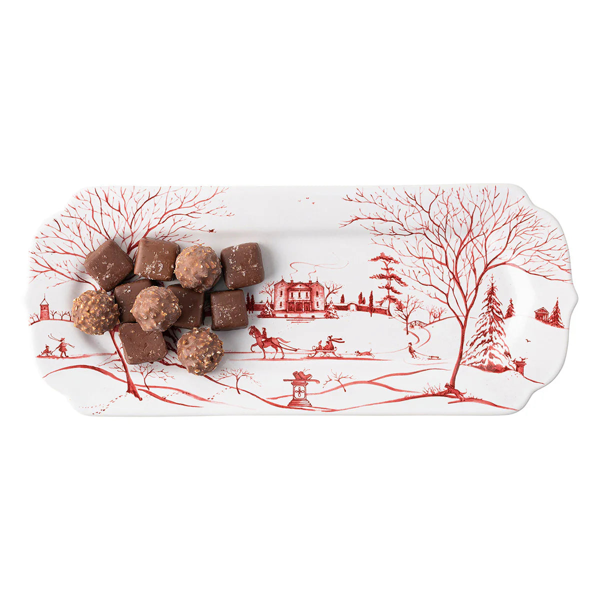 Juliska Country Estate Winter Frolic 15" Hostess Tray - Ruby
