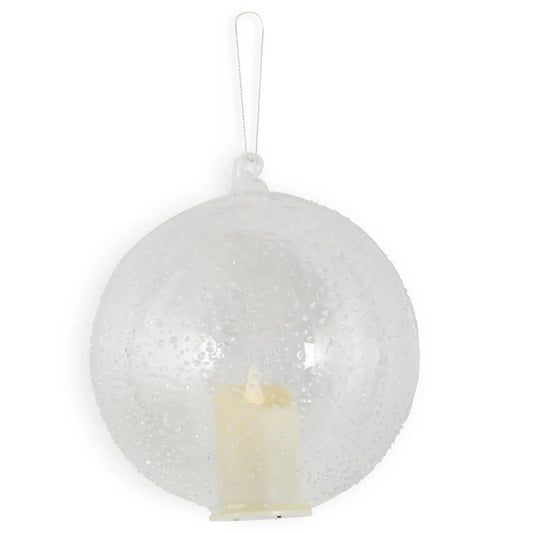 LED Textured Clear Glass Ornament w/ timer 5.75" - Marcel’s Culinary Experience