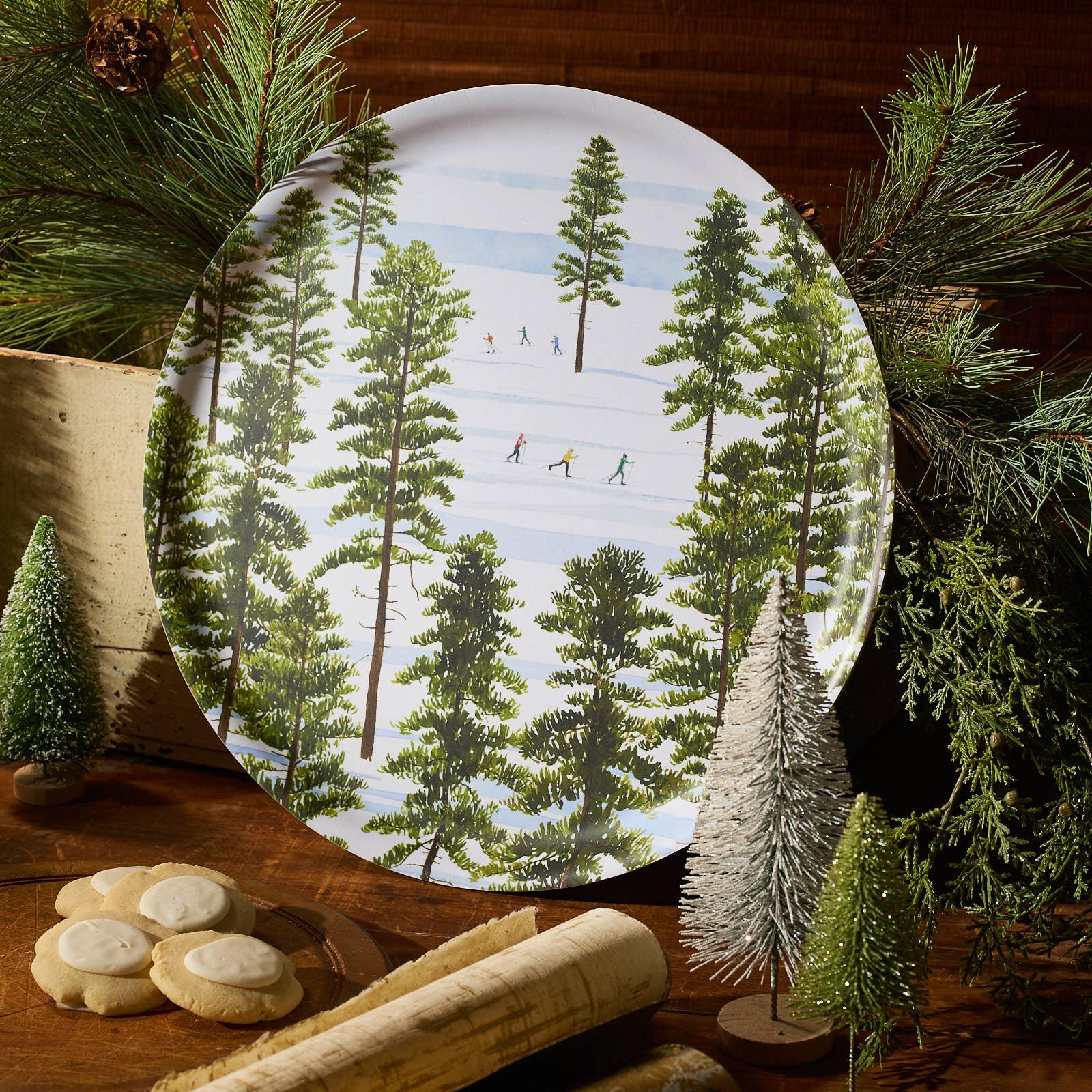 Caskata X Felix Doolittle Winter Skiers Large Round Tray - Marcel’s Culinary Experience