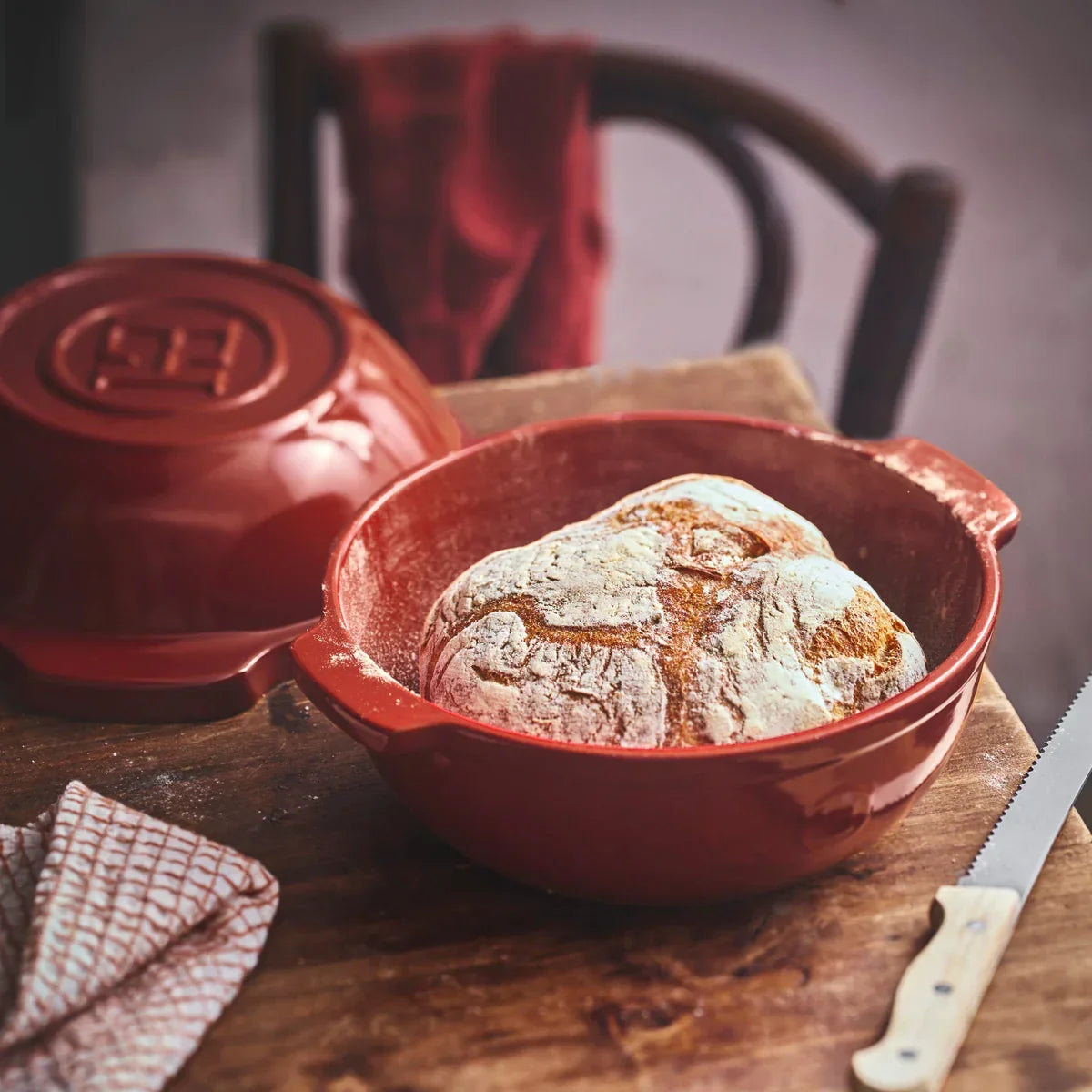Emile Henry Maple Red Bread Pot Limited Edition | French Ceramic Emile Henry Maple Red Bread Pot Limited Edition | French Ceramic