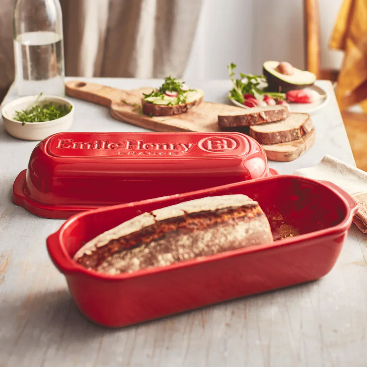 Emile Henry Pullman Bread Baker Burgundy | French Ceramic Long