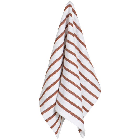 Basketweave Chestnut Brown Dishtowel