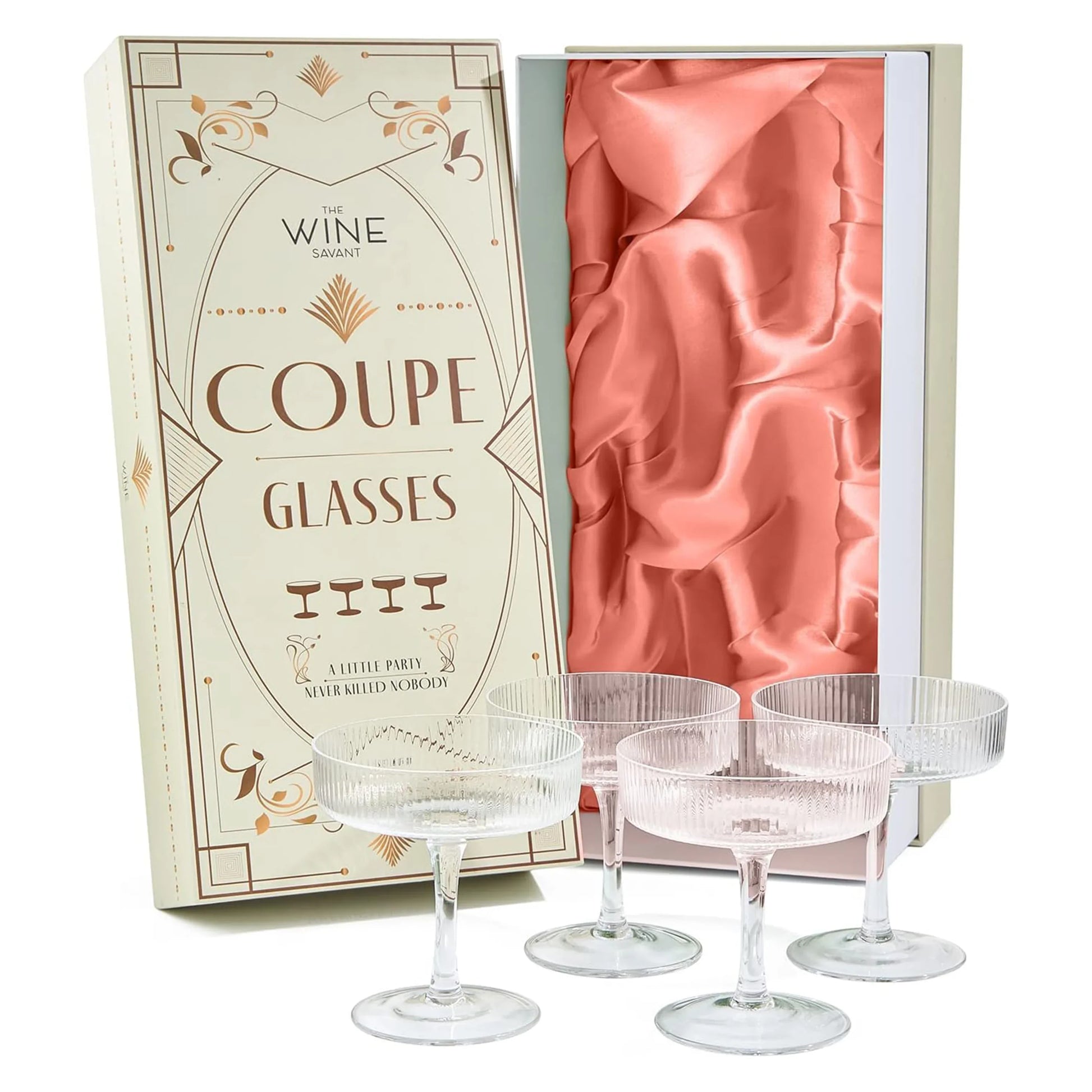 Coupe Glasses Ribbed Coupe Cocktail Glass 7 oz - Marcel’s Culinary Experience