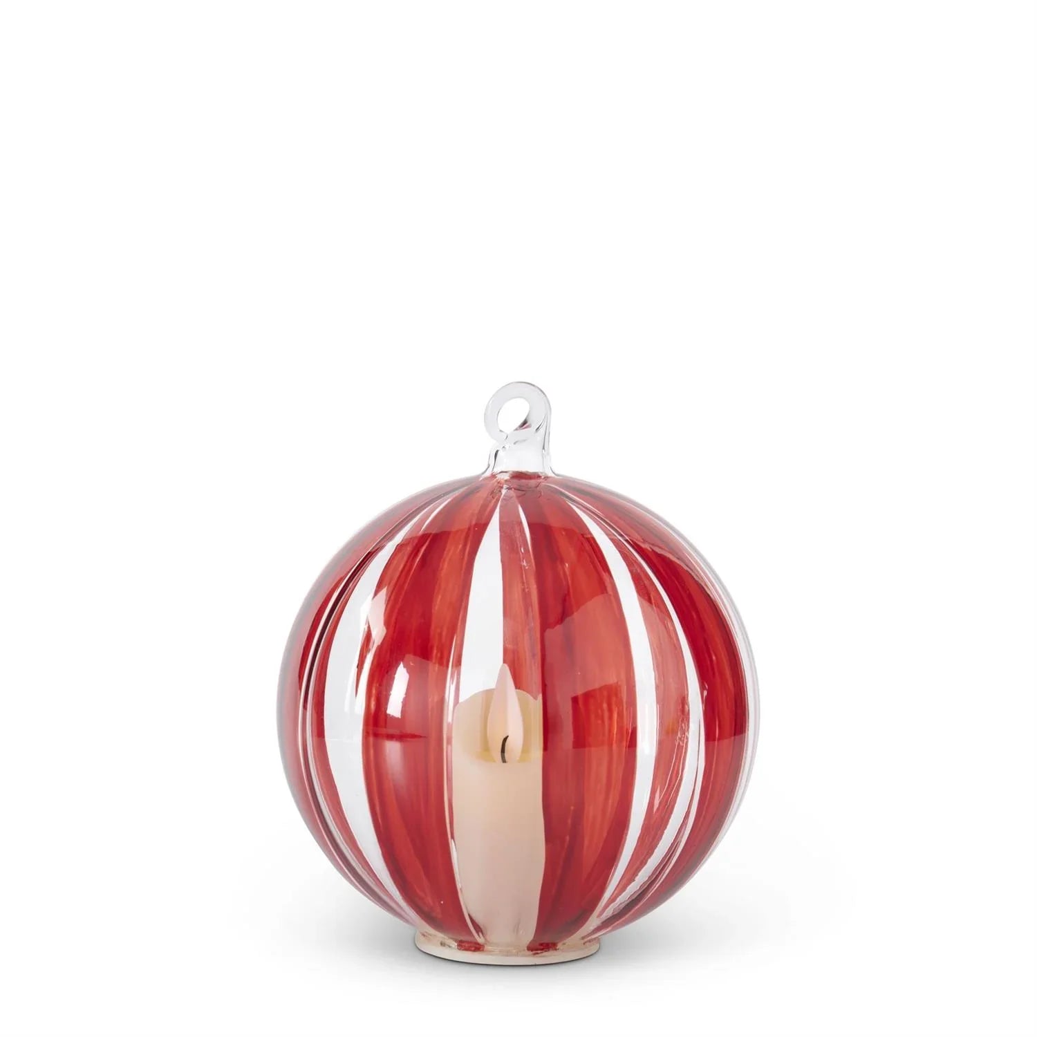 LED Hand Painted Red Stripe on Clear 4.5" - Marcel’s Culinary Experience