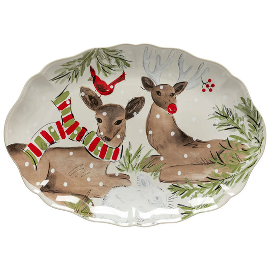 Costa Nova Deer Friends Large Oval Platter