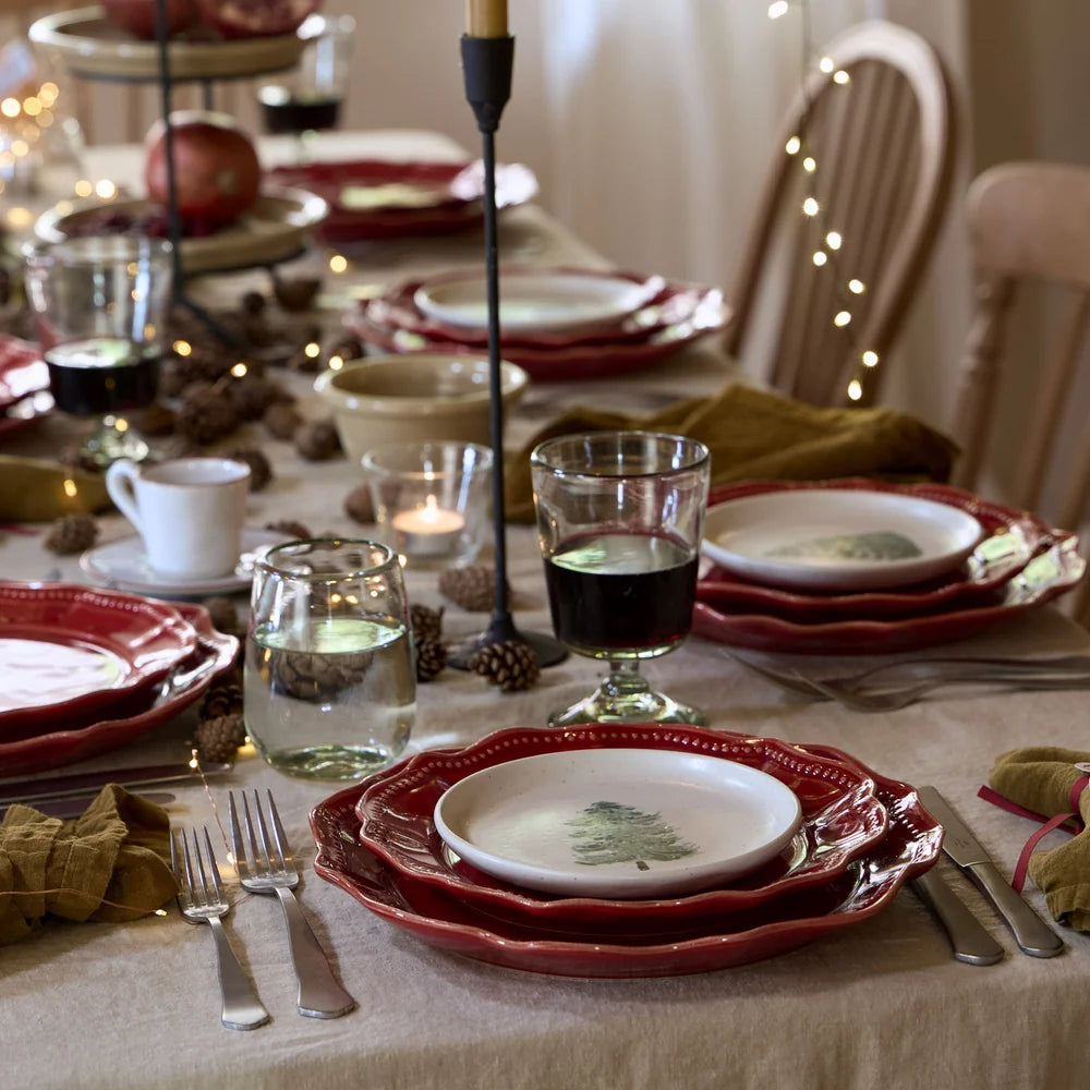 Costa Nova Pacifica Salad & Dessert Plates – Christmas Tree, Set of 4
