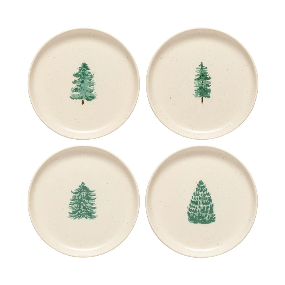 Costa Nova Pacifica Salad & Dessert Plates – Christmas Tree, Set of 4
