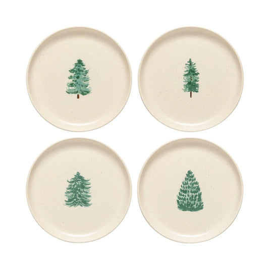 Costa Nova Pacifica Salad & Dessert Plates – Christmas Tree, Set of 4