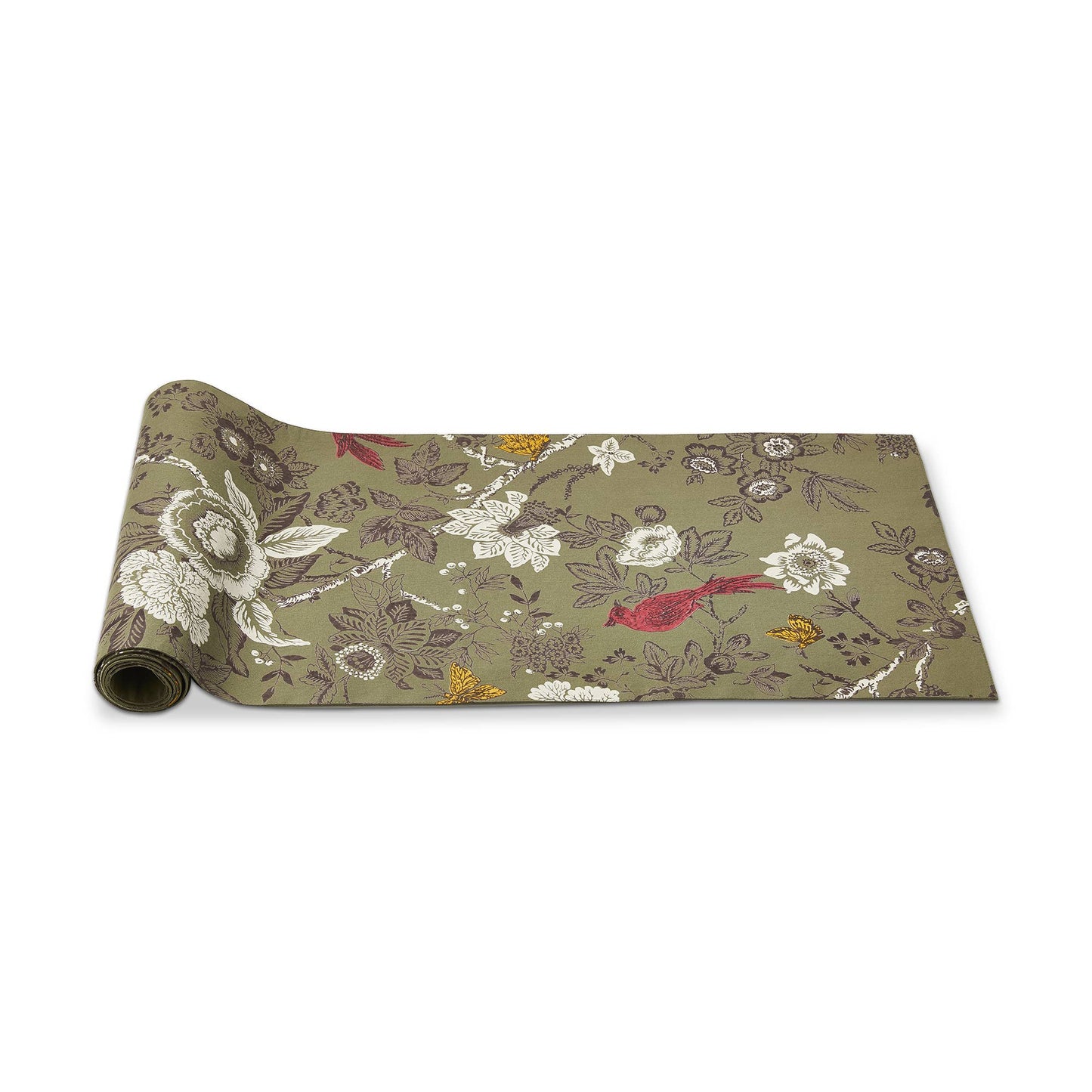 Autumn Toile Runner Green Multi Cotton Fall