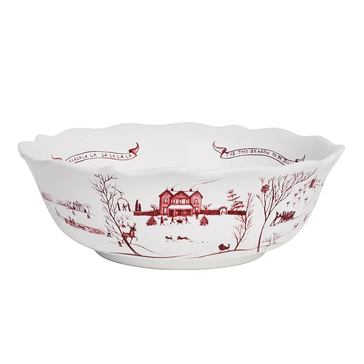 Juliska Country Estate Winter Frolic 11" Serving Bowl - Ruby