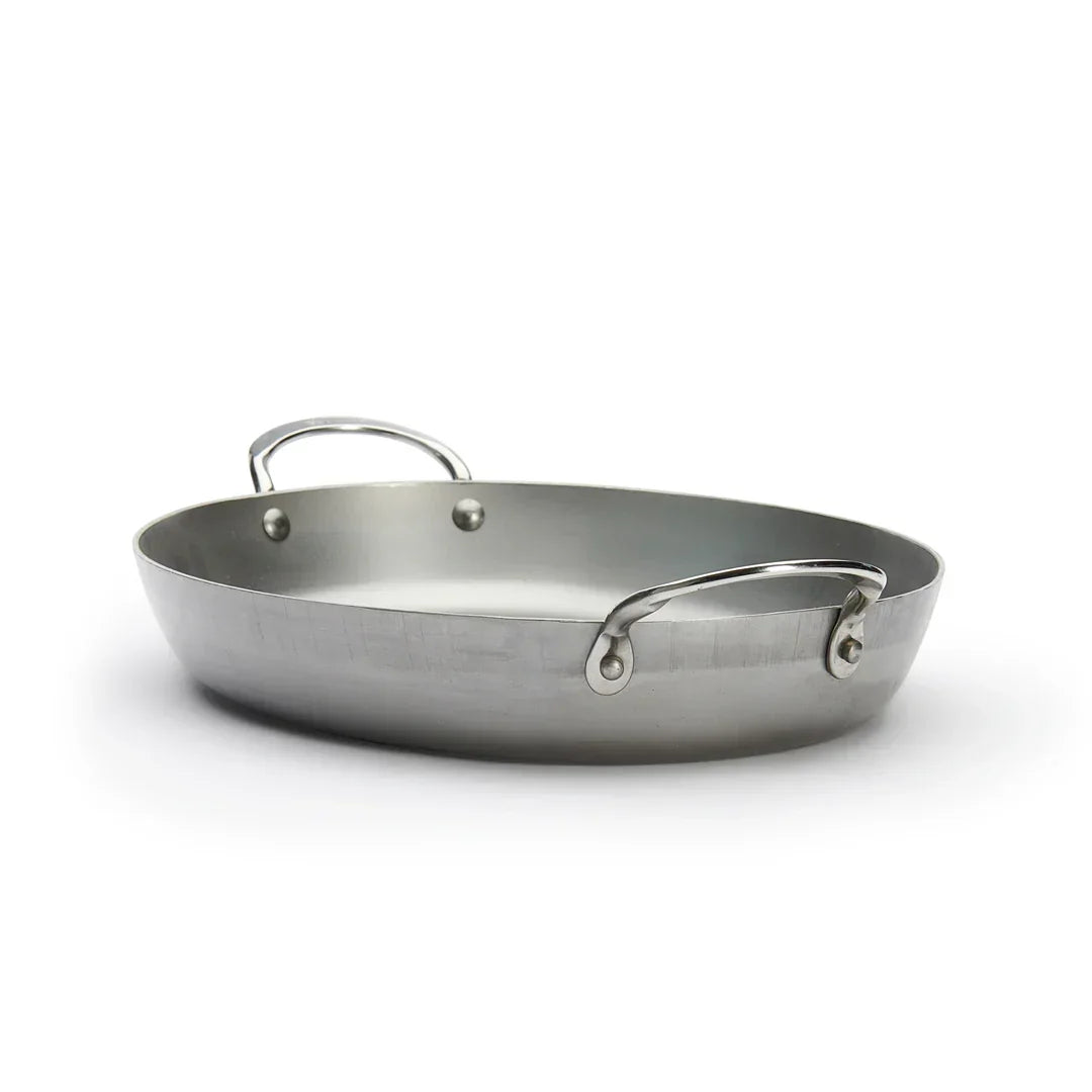 DeBuyer MINERAL B Carbon Steel Oval Roasting Pan