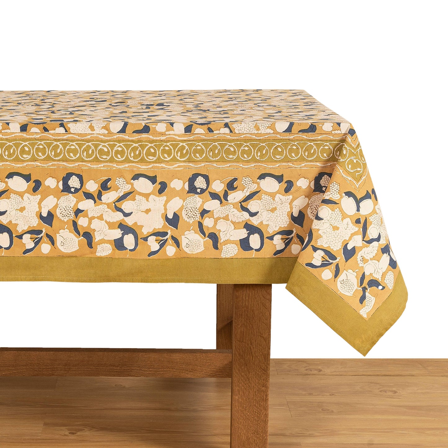 Couleur Nature Forest Harvest Mustard & Blue | Tablecloth - Marcel’s Culinary Experience