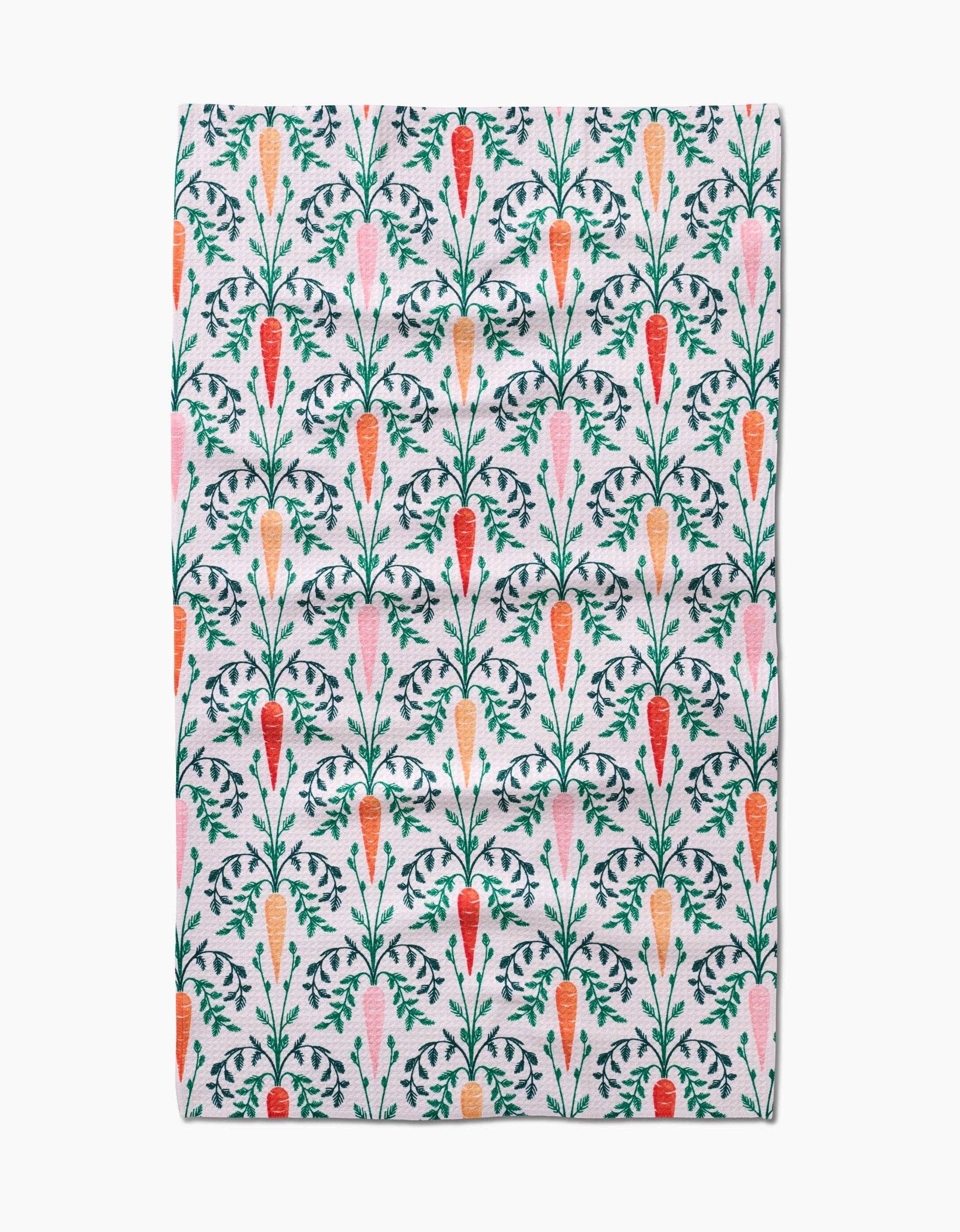 Geometry Carrot Damask Tea Towel - Marcel’s Culinary Experience