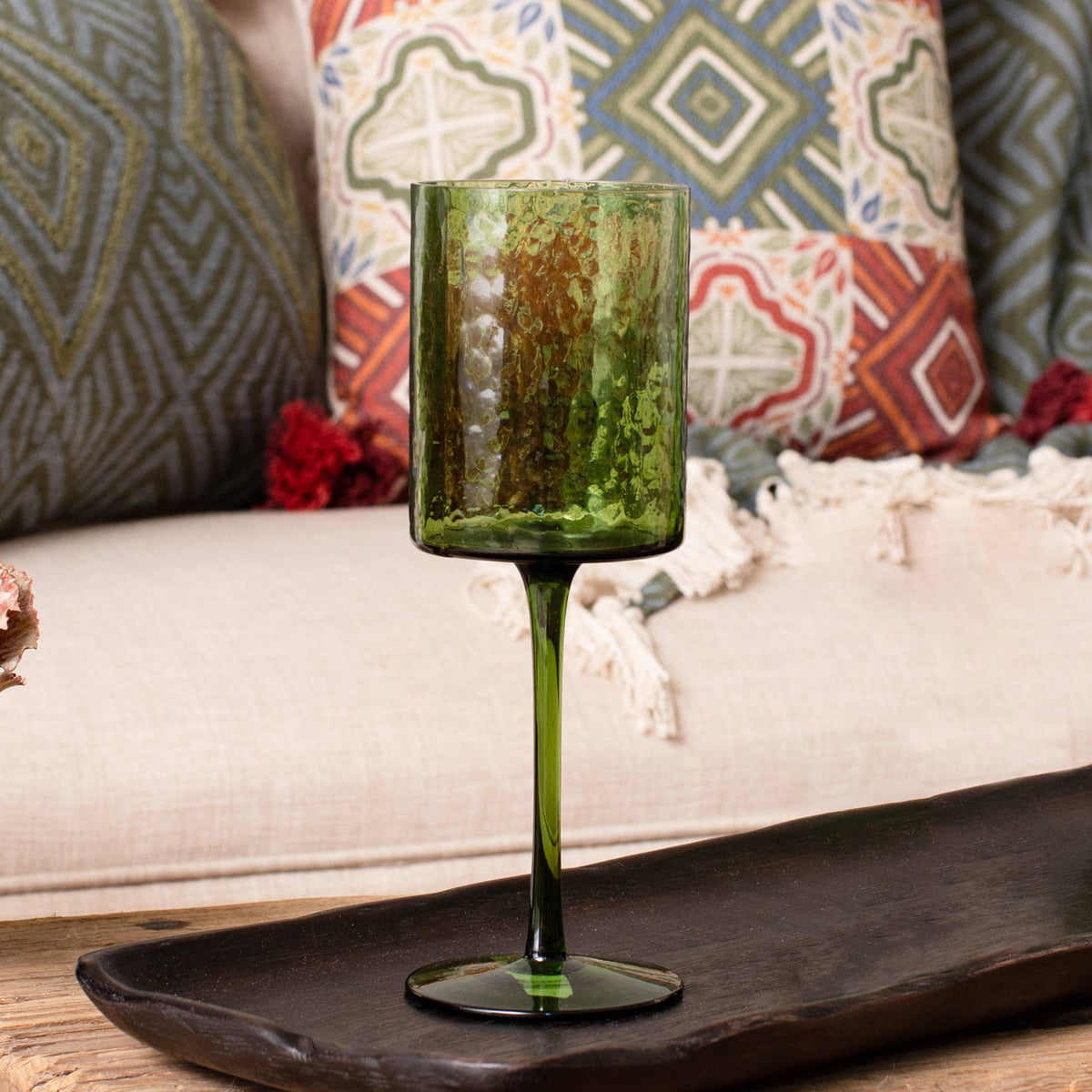 Verdant Green Stemmed Wine Glass | 8.75 Inch
