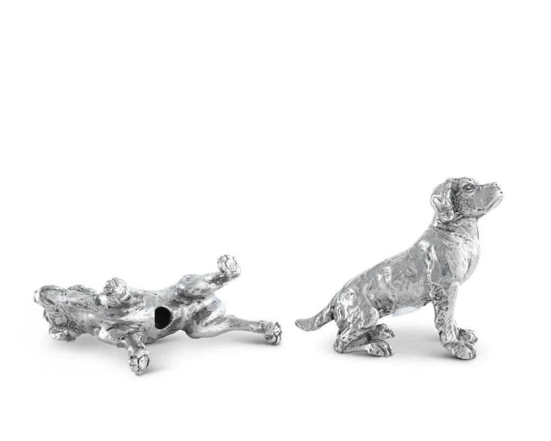 Pewter Spaniel Salt & Pepper Set - Marcel’s Culinary Experience