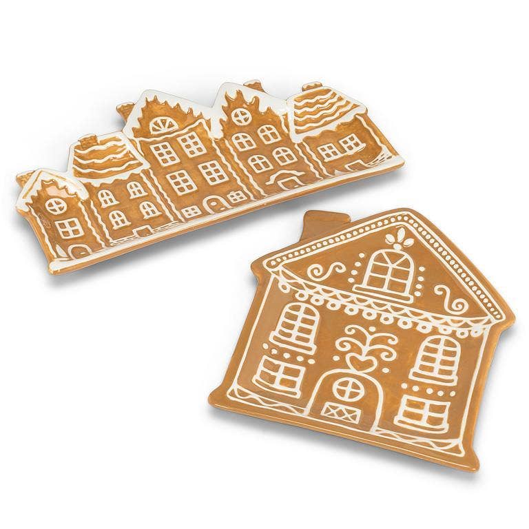 Gingerbread Houses Ceramic Christmas Platter