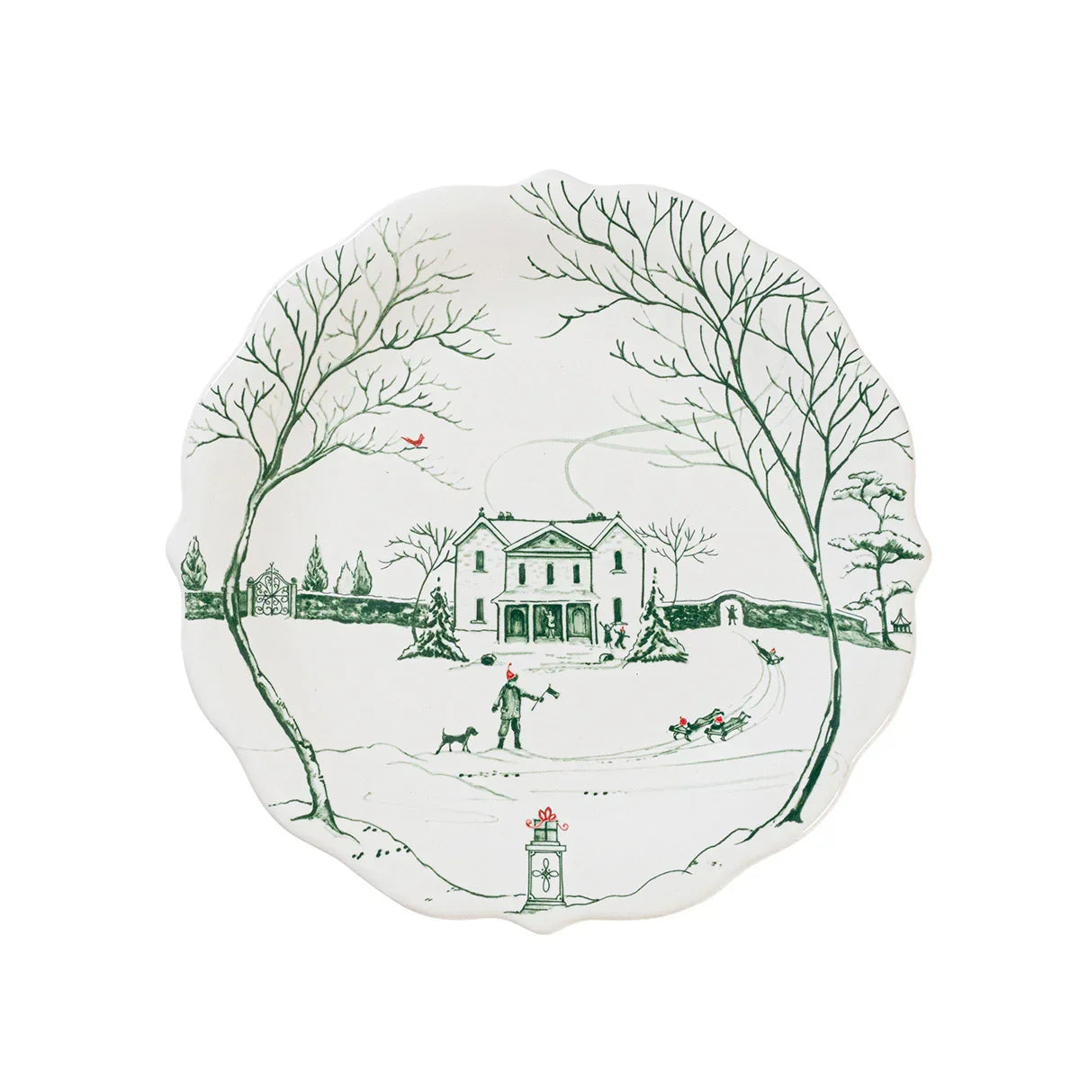 Juliska Country Estate Winter Frolic Party Plate Set/4 - Evergreen