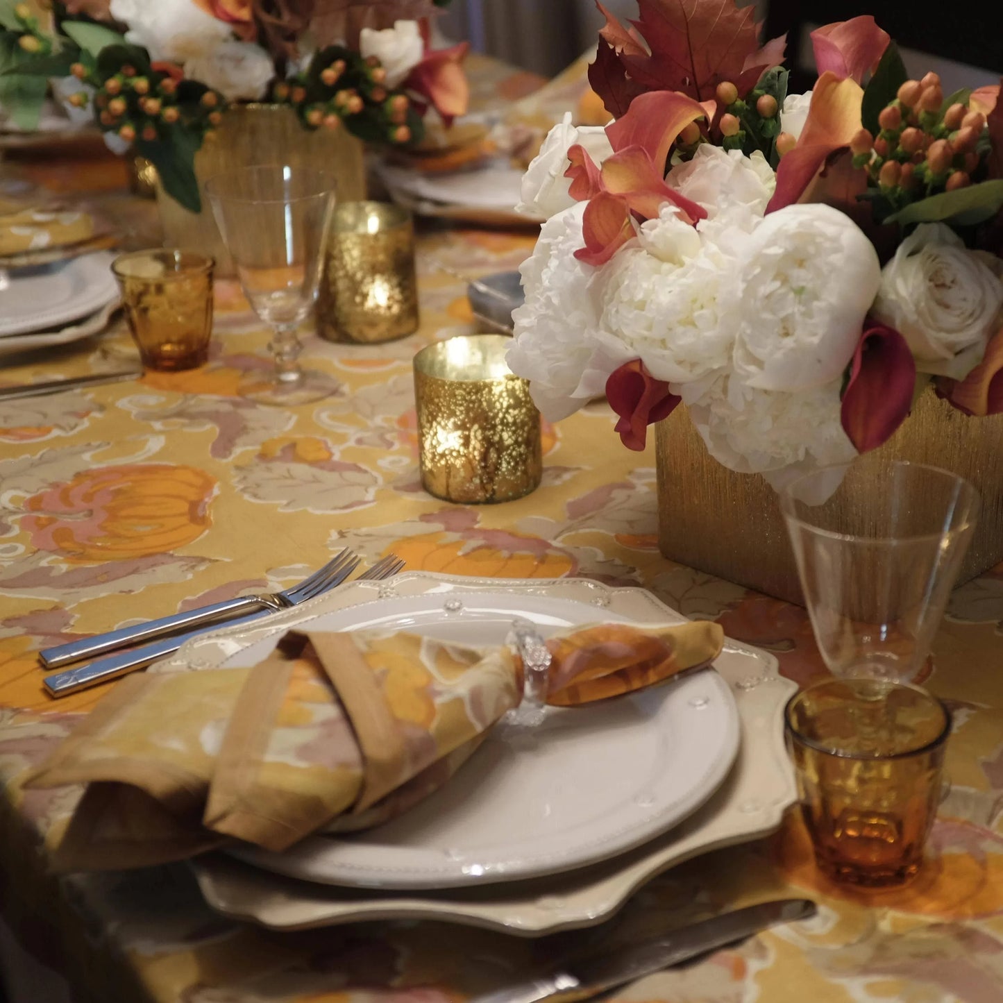 Pumpkin Orange & Mustard Tablecloths - Marcel’s Culinary Experience