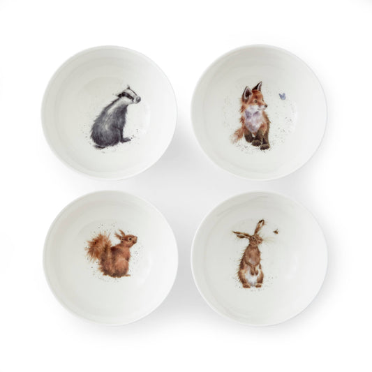 Wrendale Deep Bowls - Set of 4 (Badger, Hare, Squirrel, Fox)