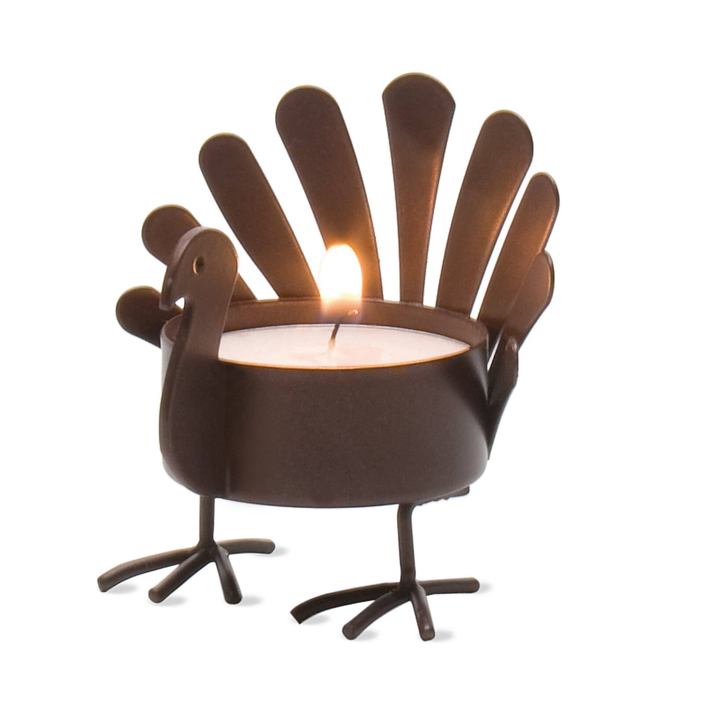 Standing Turkey Tealight Antique Bronze Iron Fall