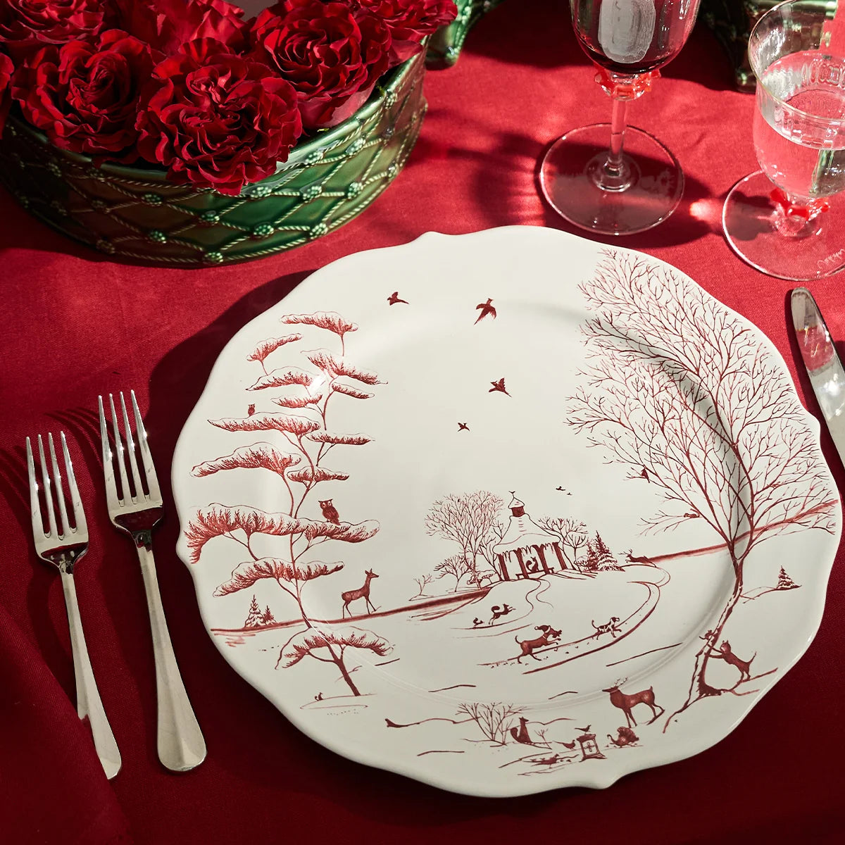 Juliska Country Estate Winter Frolic Charger/Platter - Ruby